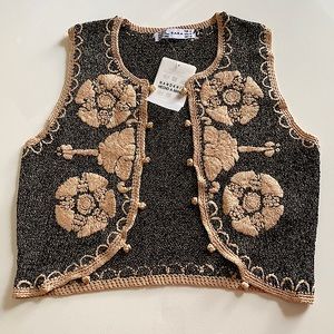 Vintage Zara knit embroidered bolero NWT